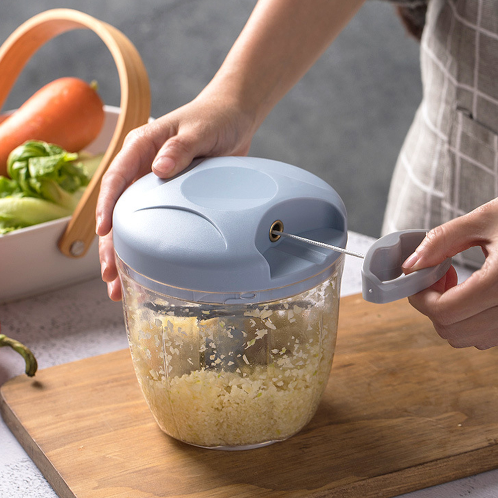 Hachoir à ail manuel multifonction, hachoir à légumes à cordon, hachoir à viande, Gadgets de cuisine 900/500ml AI0001 – Image 7