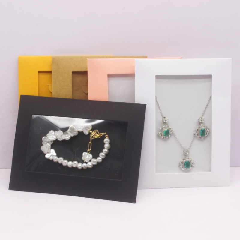 Boîte à fenêtre multicolore pour emballage de bijoux, boucle d'oreille, collier, cadeau, 10 pièces, 12 cm, 14 cm x 10,5 cm AI0001 – Image 2