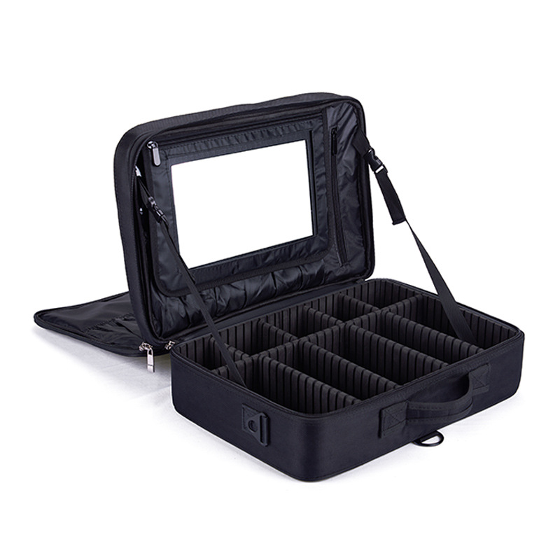 Trousse de maquillage portable de grande capacité, compartiment de rangement multifonctionnel, trousse de maquillage portable AI0001 – Image 2