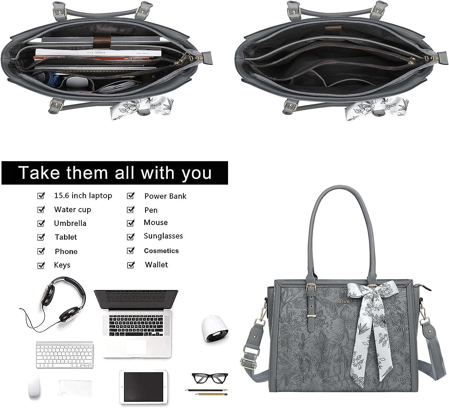 Sac fourre-tout en cuir PU pour ordinateur portable pour femme, sac pour MacPleAir Pro, 15 pouces, 15.6 pouces, 16 pouces, 17 pouces, 17.3 pouces, Dallas, M2, HP, Dell, Mac, Lenovo, Bali AI0001 – Image 6