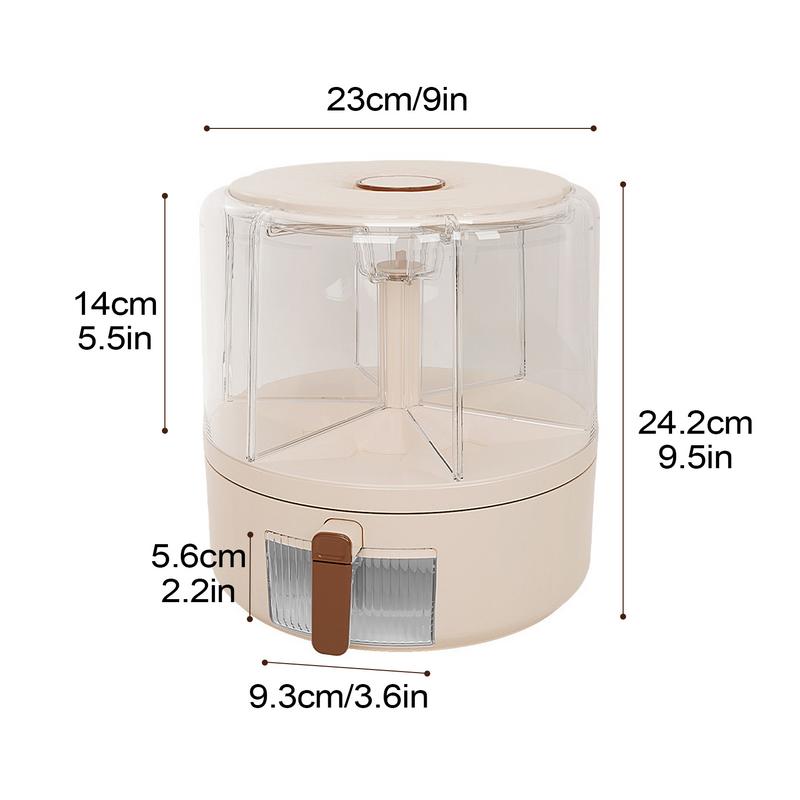 Récipient de nourriture sèche amovible avec seau hermétique, poignée rotative, distributeur de cuisine peu encombrant, organisateur de dessus, Mars, résistant à 360 AI0001 – Image 2