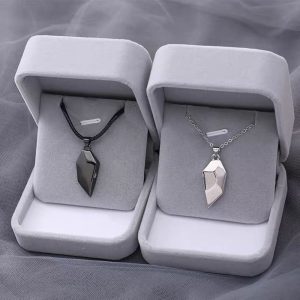 Collier avec pendentif en forme de cœur pour homme et femme, style gothique coréen, magnétique, pour Couple, bijou cadeau de fête AI0001