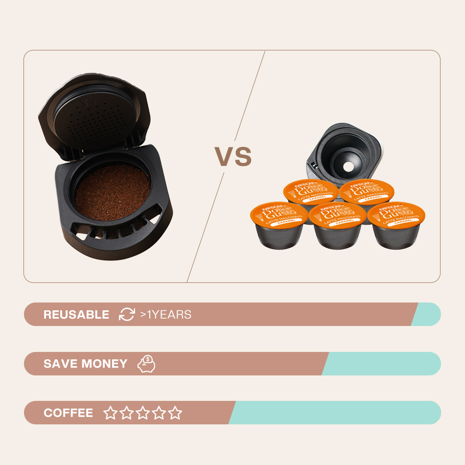 ICafilas – Capsules réutilisables originales pour Dolce Gusto, pour Machine PICCOLO XS/Genio S, pour Nespresso AI0001 – Image 5