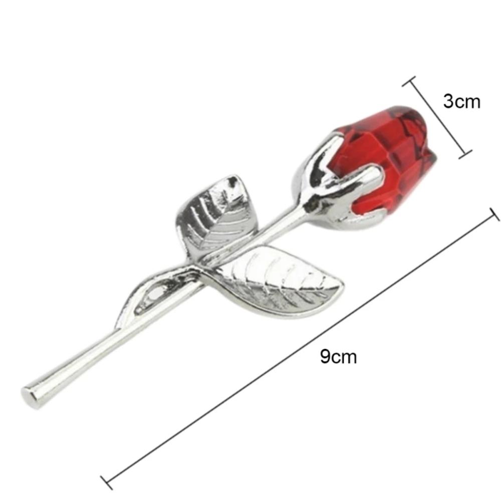 Fleur de rose artificielle en verre de cristal pour petite amie, argent, or, cadeau de la Saint-Valentin, cadeau de mariage pour invité, le plus récent AI0001 – Image 2