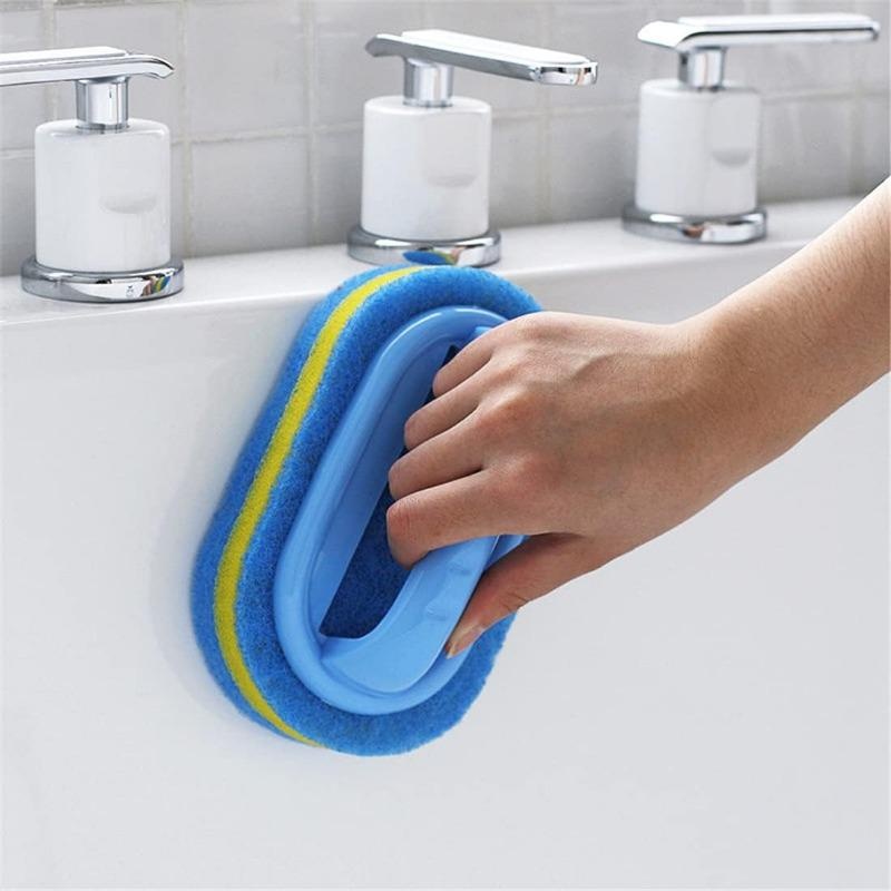 Brosse en éponge avec poignée pour livres, brosse à récurer les carreaux de baignoire, brosse à éponge pour livres ménagers, fournitures de cuisine AI0001 – Image 4