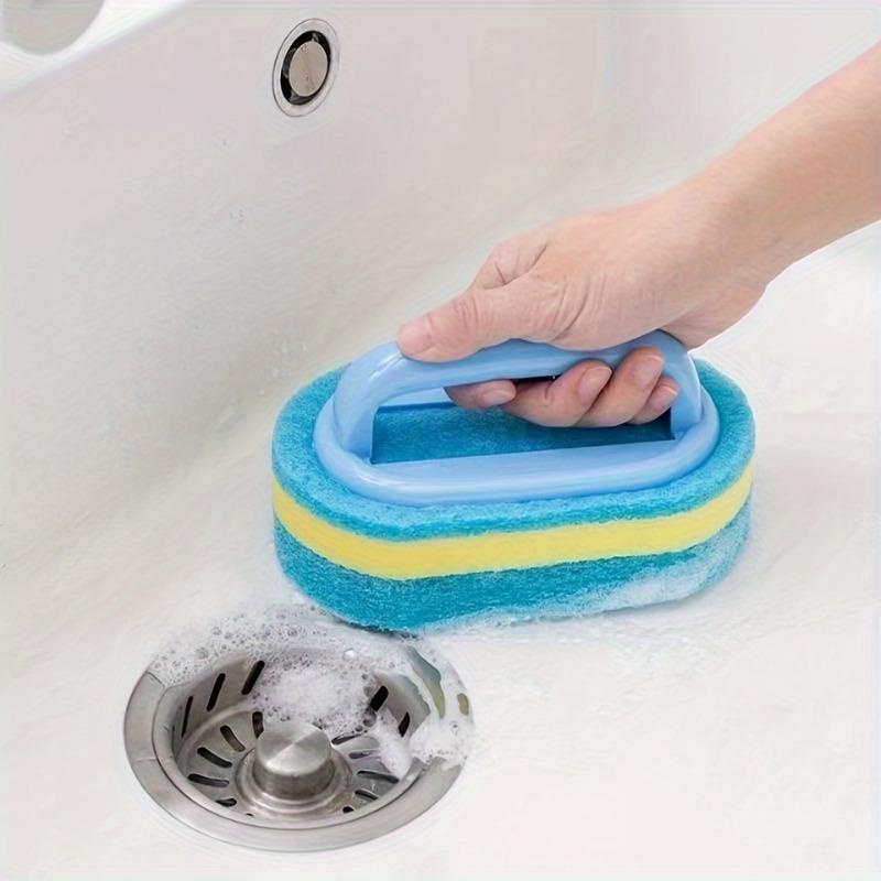 Brosse en éponge avec poignée pour livres, brosse à récurer les carreaux de baignoire, brosse à éponge pour livres ménagers, fournitures de cuisine AI0001 – Image 7