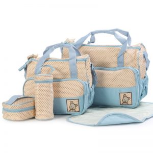 5 Pcs Multifonctionnel Ensemble Bébé Changer Couche Nappy Sac Maternité Momie Sac À Main AI0001