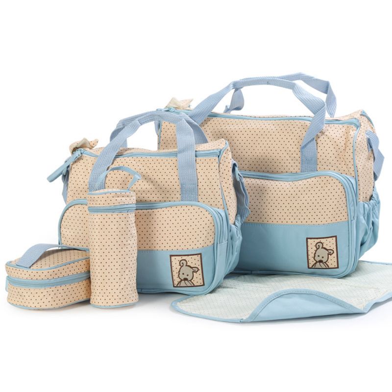 5 Pcs Multifonctionnel Ensemble Bébé Changer Couche Nappy Sac Maternité Momie Sac À Main AI0001 – Image 7