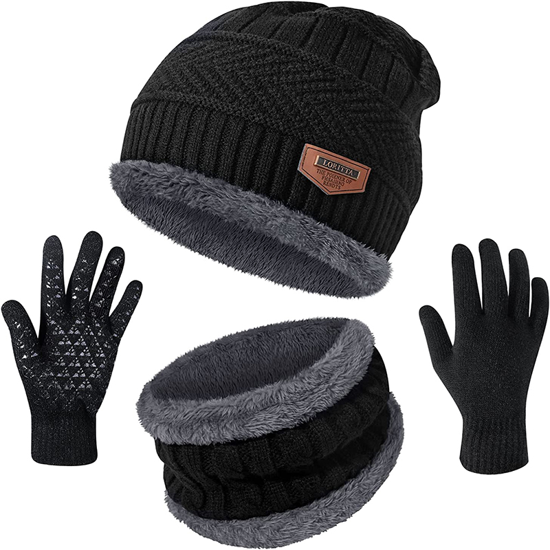 Ensemble bonnet et écharpe en laine optique pour hommes et femmes, cagoule, masque, bonnet, chapeau, femme, hiver AI0001 – Image 7