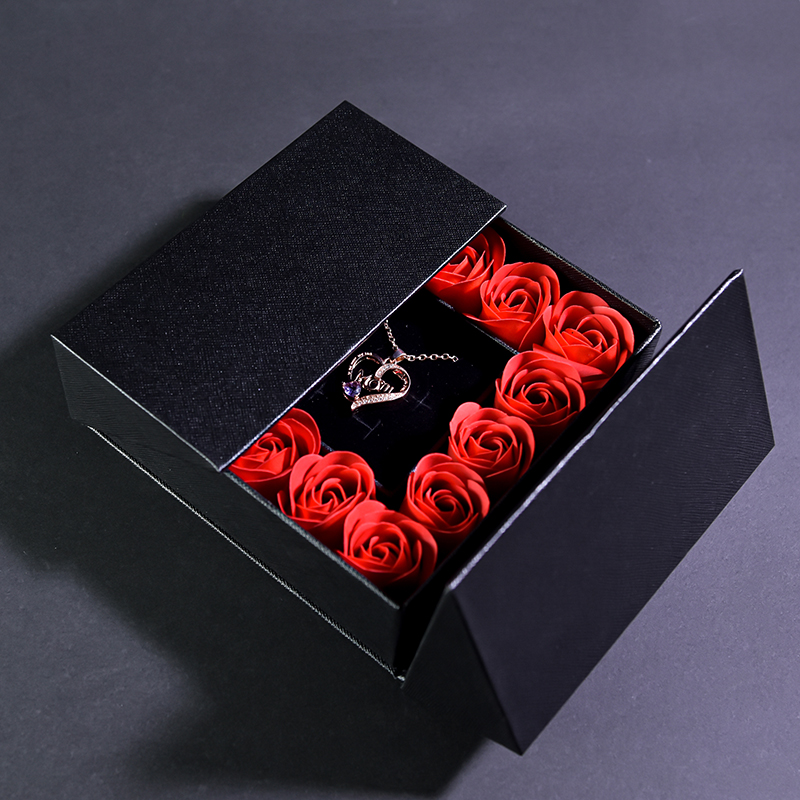 Collier avec pendentif en forme de Rose éternelle pour femme, coffret cadeau pour la fête des mères, cadeau d'anniversaire de mariage AI0001 – Image 4