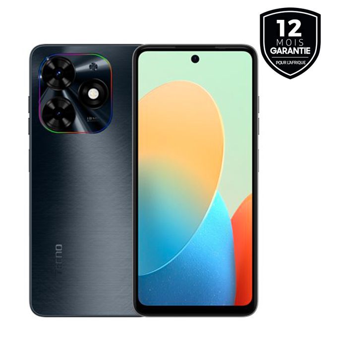 Tecno POP 8 - Ecran 6.6" HD - 64GB ROM + 3GB RAM – 5000mAh - Noir - Garantie 12 mois CE00949
