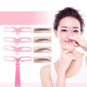 Ensemble de cailloux à sourcils réutilisables, moule à sourcils, guide de dessin bricolage, style, carte de modèle saillante, kit de beauté de maquillage, ensemble de 4 pièces AI0001