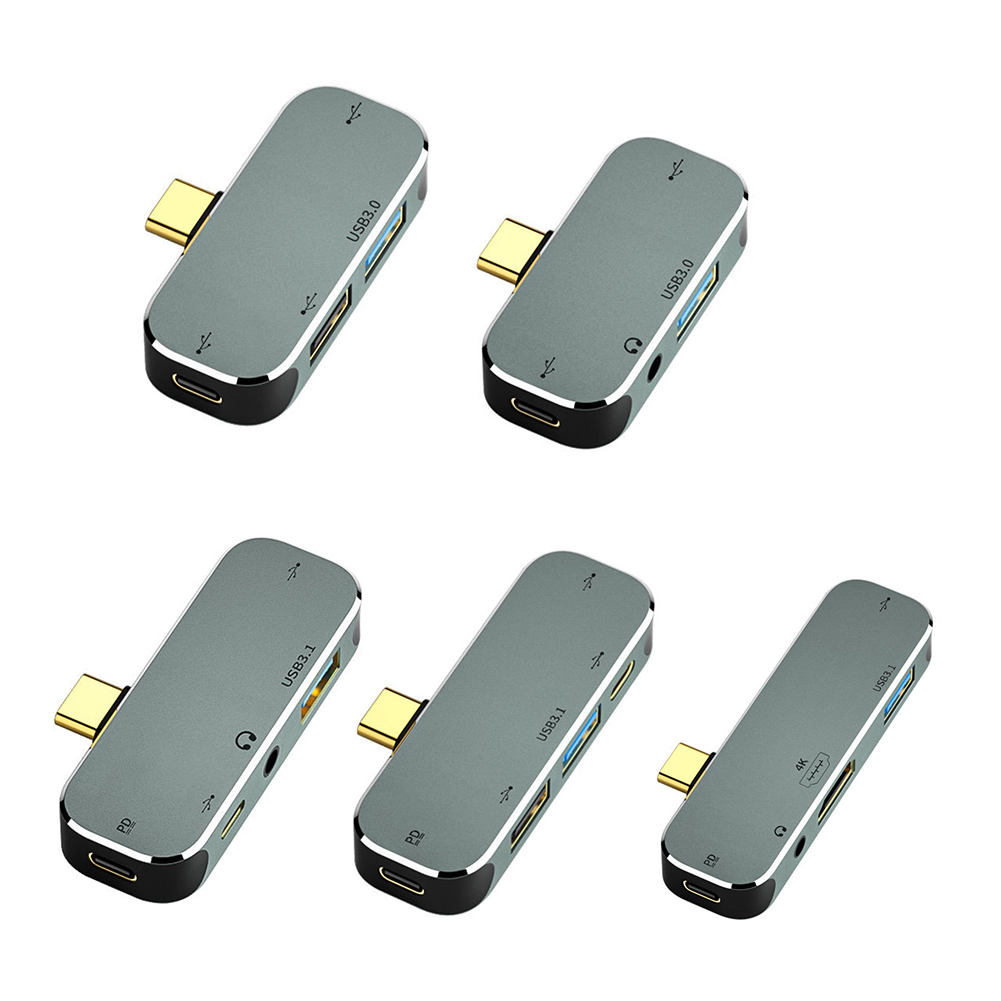 Airies d'extension de type C vers 3.5 PD100W, répartiteur compatible HDMI, USB 3.0, USB 2.0, USB 3.1 AI0001