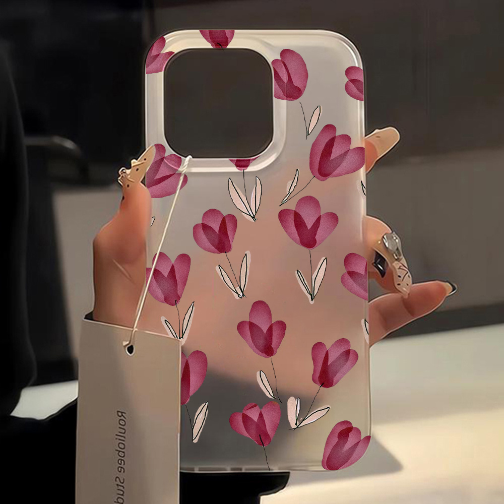 Coque de fleurs de luxe pour iPhone, étuis souples, housses de protection, 15 Pro Max, 11, 14 Pro Max, 12, 13 Mini, 16 Plus, 256 AI0001 – Image 4