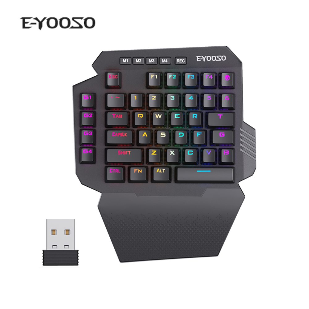 Mini clavier mécanique de jeu à une main, sans fil, rétro-éclairé rvb, 39 touches, 2.4G, pour PS4, ordinateur portable, PC Gamer AI0001