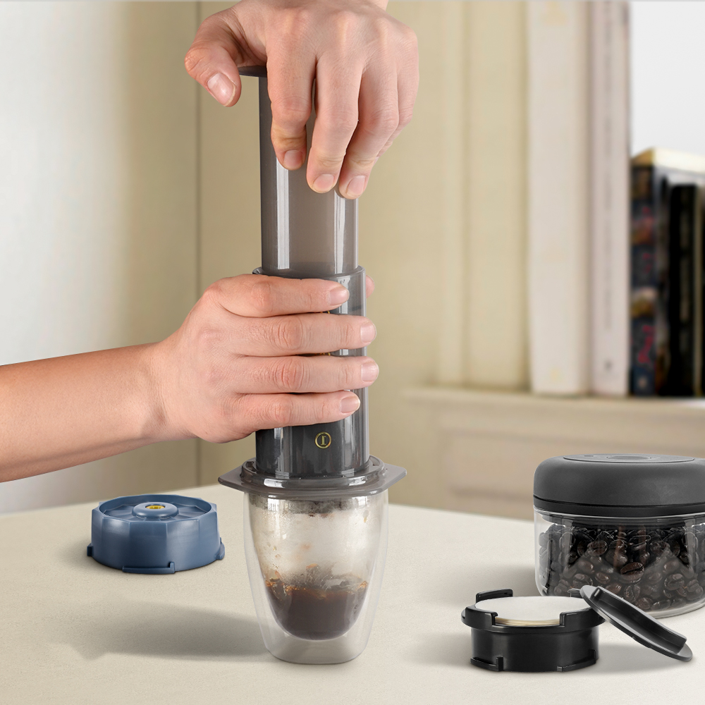 CAFEBiens Y-Cafetière expresso portable, cafetière à pression française pour Aeropress 73 Airpress, kit de papier filtre AI0001 – Image 2