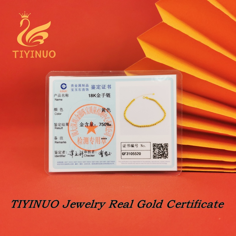 TIYINUO – Bracelet de perles en or véritable 18K, bijoux fins, ajustables, classique, romantique, cadeau pour femme, petite amie, AU750 AI0001 – Image 2