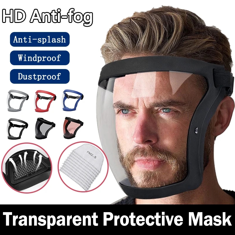 Masque anti-buée et anti-poussière réutilisable transparent, écran facial complet, lunettes de sécurité HD, protection de cuisine, masque anti-éclaboussures avec livre AI0001 – Image 7