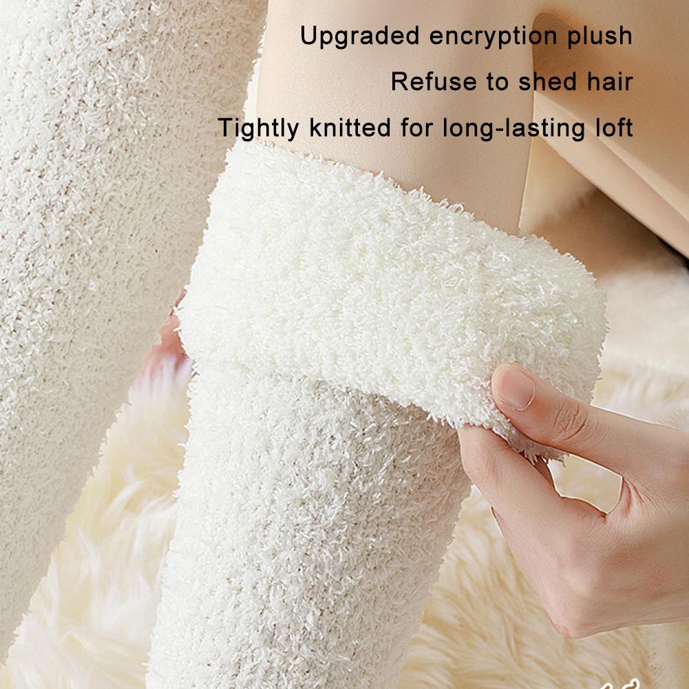 Chaussettes hautes au-dessus du genou pour femmes, chaussettes en peluche pour dormir à la maison, chaussettes de sol longues, chaussettes de cuisse hautes, chaussettes amusantes, chaudes, sourire, solide, hiver, Jk AI0001 – Image 4