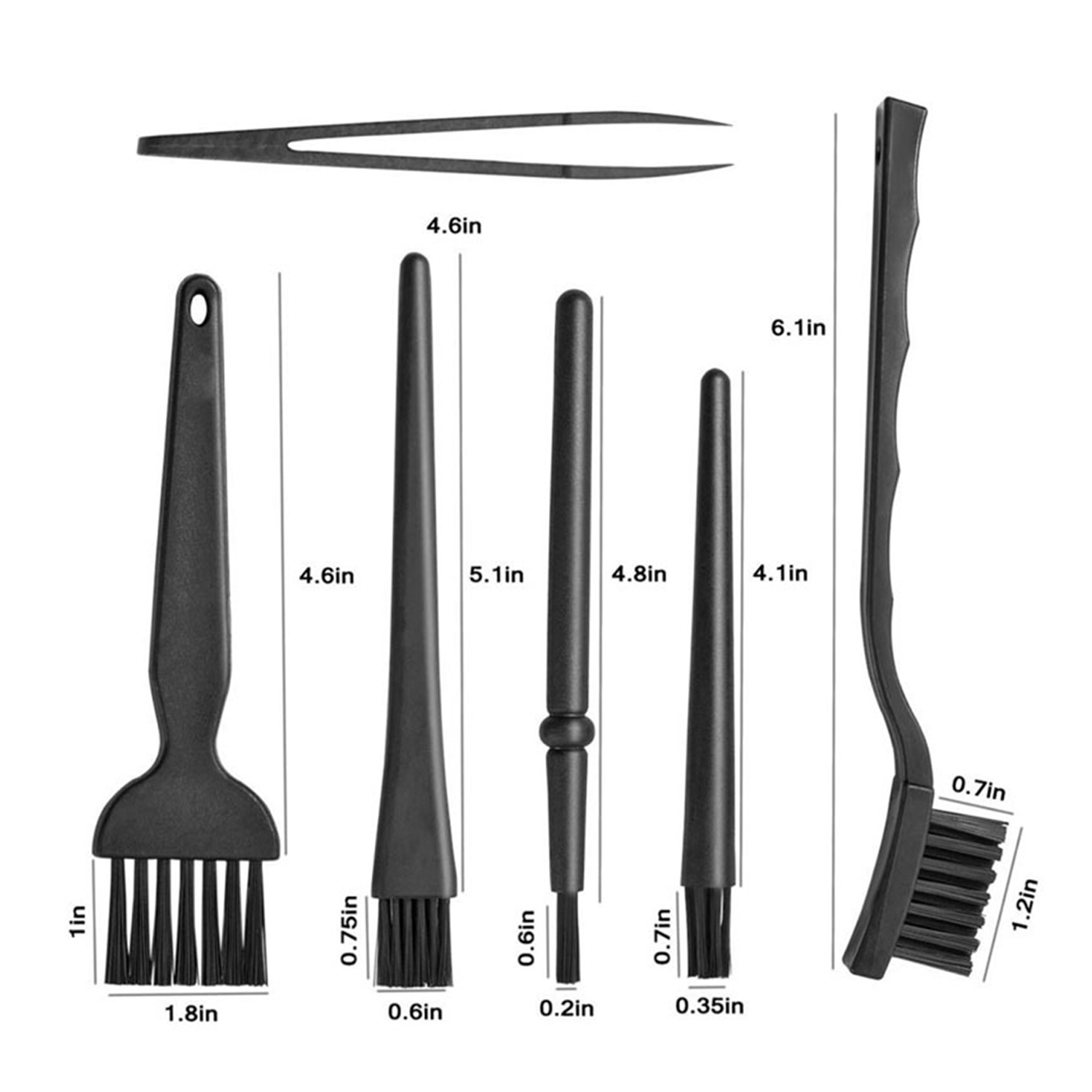 Brosse antistatique de nettoyage des détails, outil de nettoyage pour clavier d'ordinateur portable, tablette de téléphone, réparation de circuits imprimés PCB BGA, 6 pièces AI0001 – Image 3