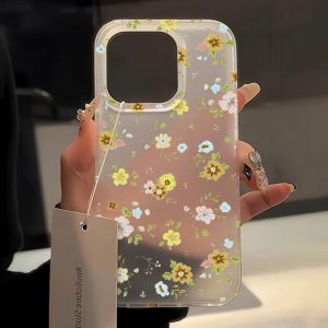 Coque de fleurs de luxe pour iPhone, étuis souples, housses de protection, 15 Pro Max, 11, 14 Pro Max, 12, 13 Mini, 16 Plus, 256 AI0001