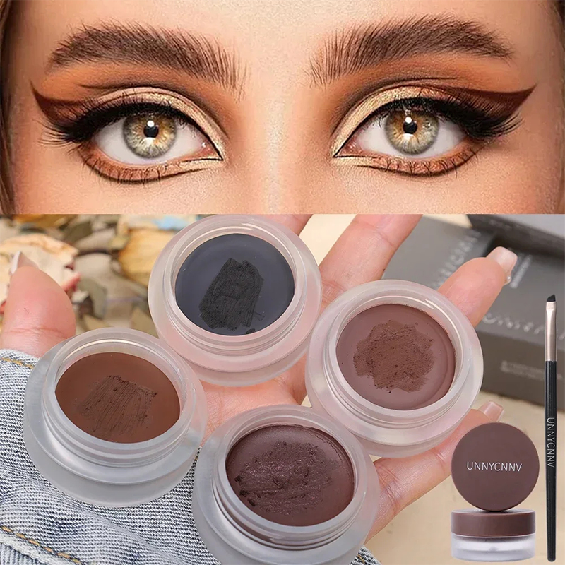 Eyeliner à séchage rapide avec pinceau, crème gel pour les yeux, imperméable, longue durée, noir, marron, facile à porter, cosmétique coréen, 256 AI0001 – Image 6