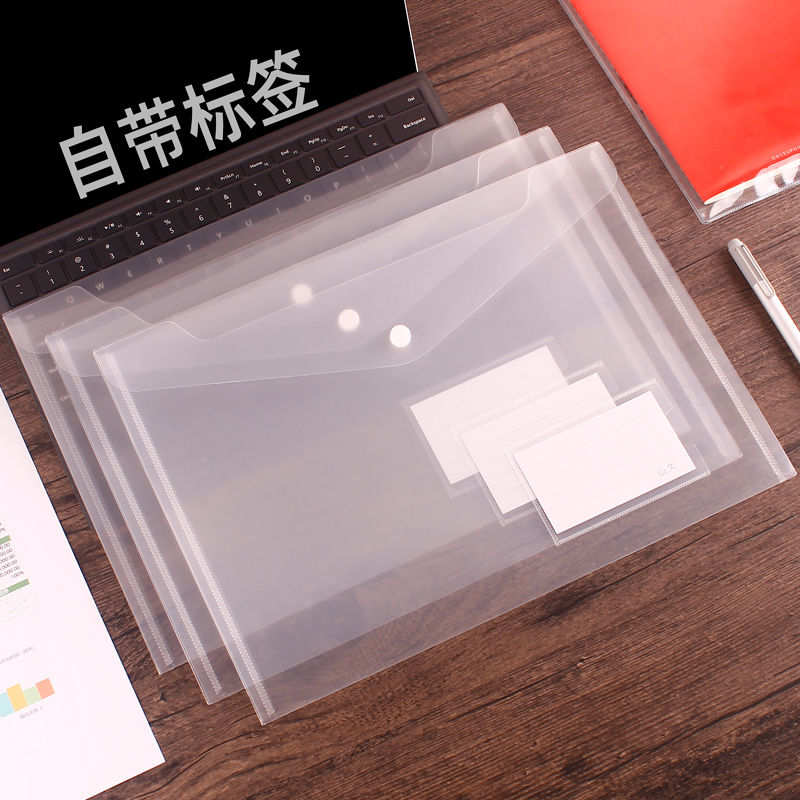 100 sacs de fichiers A4 en plastique Transparent, sacs de papier de Test pour étudiants, papeterie épaissie étanche, fournitures de stockage de documents AI0001 – Image 6