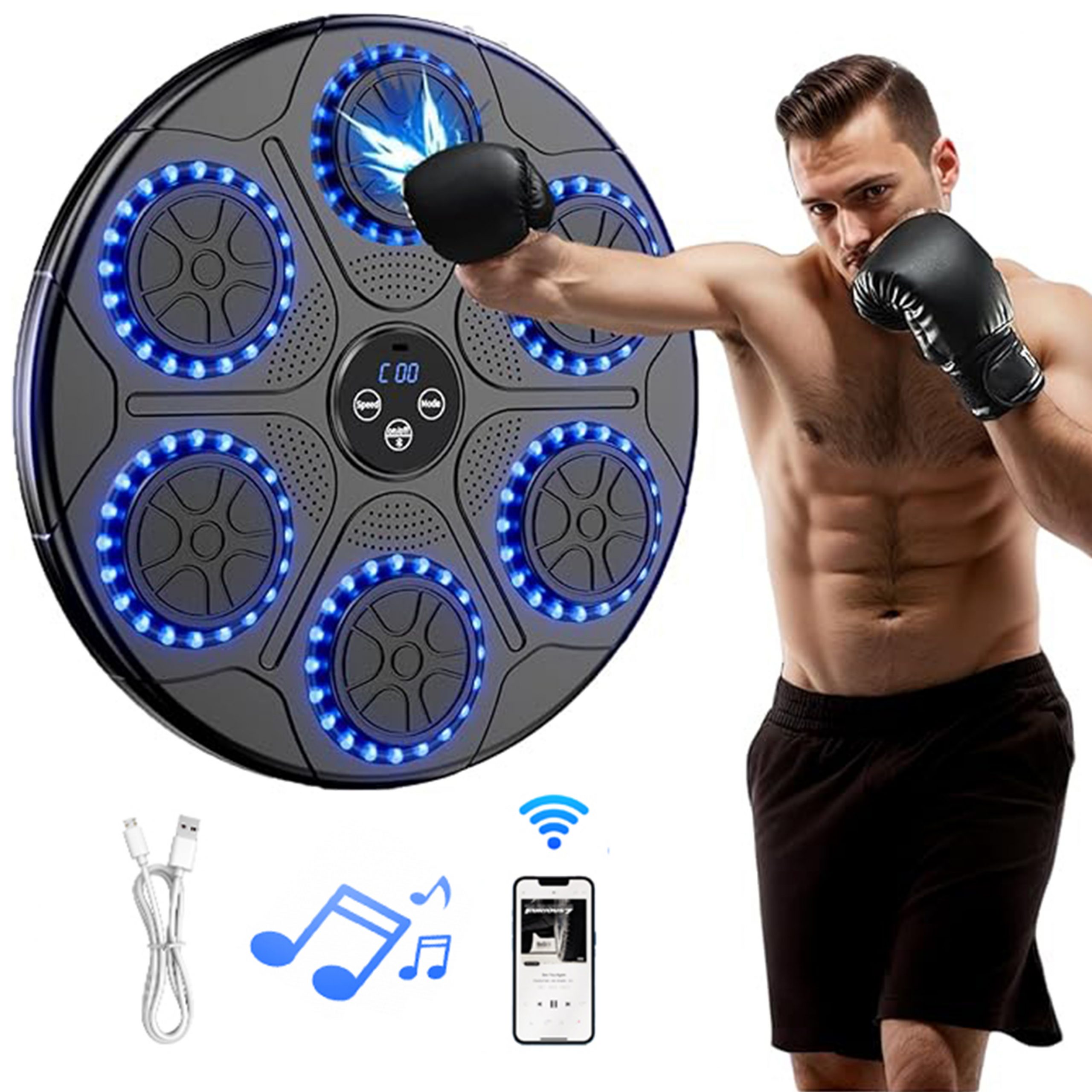 Machine de boxe murale Bluetooth intelligente, musique, entraîneur de boxe, salle de sport à domicile, cible électronique, équipement de poinçonnage, nouveau AI0001 – Image 2