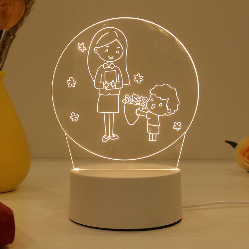 Veilleuse USB 3D de la tour Eiffel, grande roue, château, décoration de la maison, cadeau d'anniversaire pour petite amie, ornement de Noël, fête de Léon AI0001 – Image 4