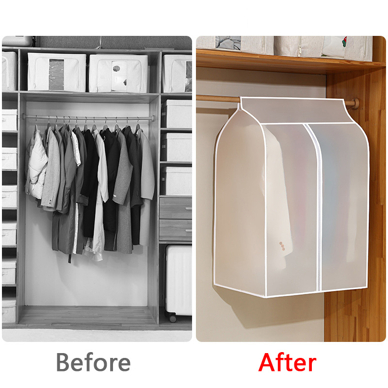 Juste anti-poussière transparente pour vêtements, housse anti-poussière pour vêtements, imperméable, rangement de garde-robe AI0001 – Image 5