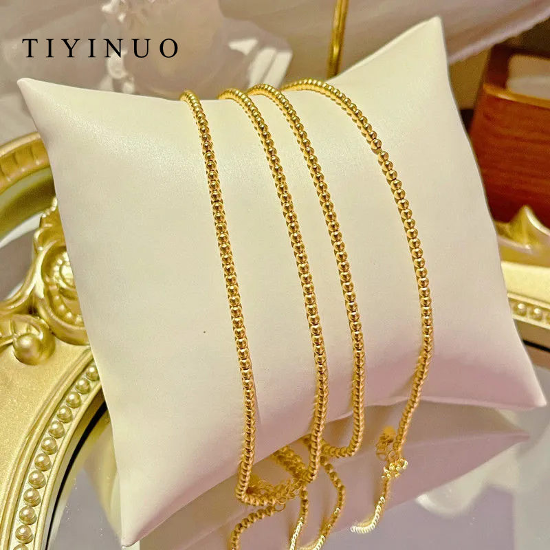 TIYINUO – Bracelet de perles en or véritable 18K, bijoux fins, ajustables, classique, romantique, cadeau pour femme, petite amie, AU750 AI0001 – Image 4