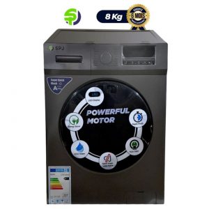 Machine a Laver Automatique - SPJ - 8 kg -FLFAMX-8KGR - Super-Économe en Énergie (A+++) - Front Load - 2050W - Argent - SPJ00308