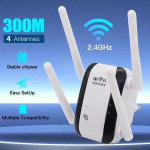 Répéteur Wifi routeur sans fil 300Mbps avec antenne amplificateur de Signal WiFi Booster Wi Fi 2.4G Point d'accès répéteur Wi-Fi AI0001