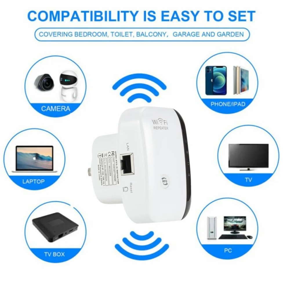LccKaa 300Mbps répéteur WiFi sans fil 2.4G répéteur réseau extension plage 802.11N/B/G répéteur WiFi sans fil Booster répéteur AI0001 – Image 6
