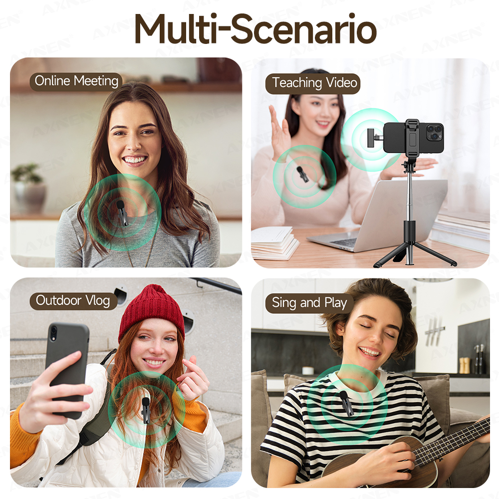 Micro-cravate Sans Fil 2-en-1 pour iPhone Android – Mini Micro avec Réduction de Bruit & Réverbération, Son Pro pour TikTok, YouTube, Podcasts, Interviews, Vlogs et Enregistrements en Direct AI0001 – Image 2