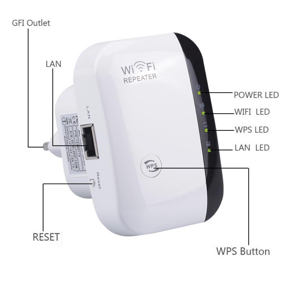 LccKaa 300Mbps répéteur WiFi sans fil 2.4G répéteur réseau extension plage 802.11N/B/G répéteur WiFi sans fil Booster répéteur AI0001 – Image 2