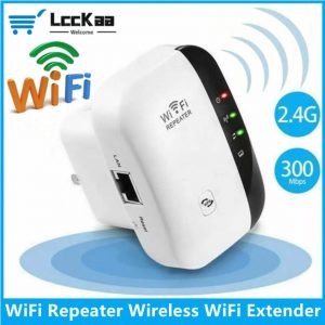 LccKaa 300Mbps répéteur WiFi sans fil 2.4G répéteur réseau extension plage 802.11N/B/G répéteur WiFi sans fil Booster répéteur AI0001