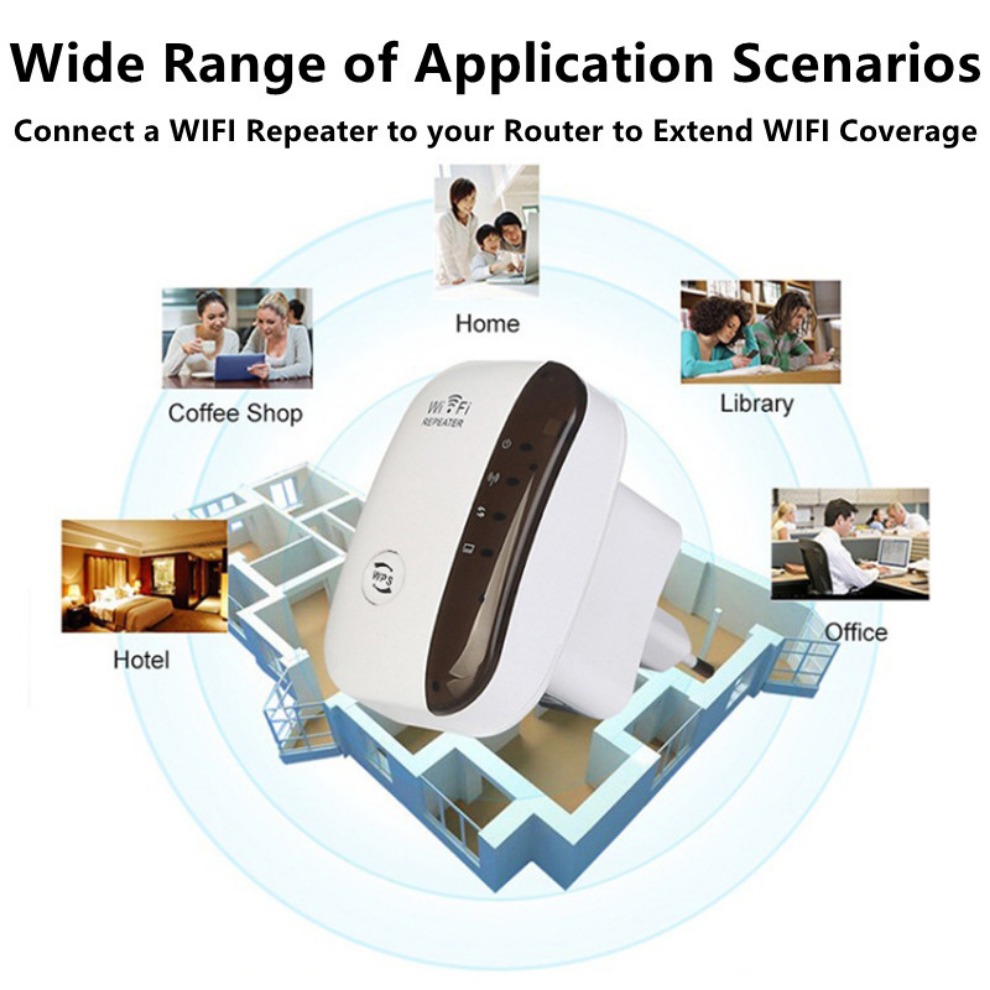 LccKaa 300Mbps répéteur WiFi sans fil 2.4G répéteur réseau extension plage 802.11N/B/G répéteur WiFi sans fil Booster répéteur AI0001 – Image 3