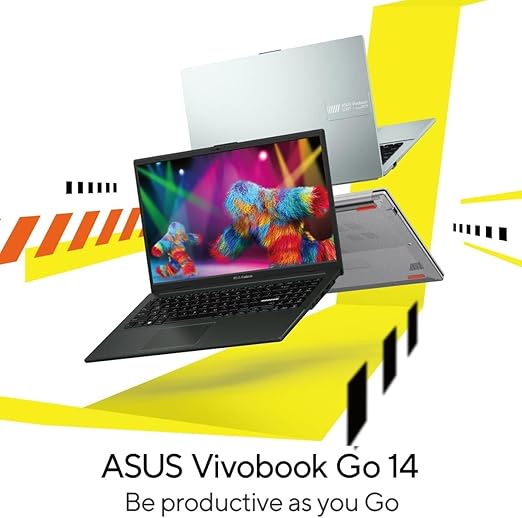ASUS Vivobook GO 14 E140FA-NK185W (Noir Mixte) Ordinateur portable mince, R5 7520U 8GB 512GB PCIE G3 SSD, AMD Radeon, WIN11 HOME, 14 pouces, Webcam HD, Fingerprint, Eng-Arb-Keyboard EXPZD0025 – Image 4