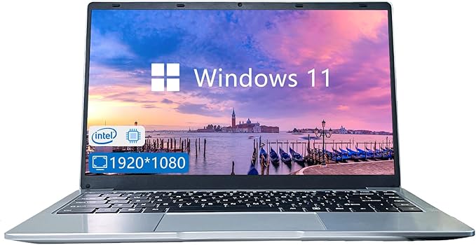 Ordinateur portable Elepad, écran IPS FHD de 14,1 pouces, processeur N4105, 6 Go de RAM, 256 Go de SSD extensible 1 To, ordinateur Windows 11 avec 2 haut-parleurs stéréo, WiFi-5, HDMI EXPZD0025