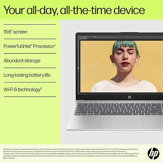 Ordinateur portable HP 15-fc0011ne, FHD de 15,6 pouces, AMD Ryzen™ 7 7730U, 16 Go de RAM, SSD de 512 Go, carte graphique AMD Radeon™, Windows 11 Famille, KB en/ar, argent naturel - EXPZD0025 – Image 4