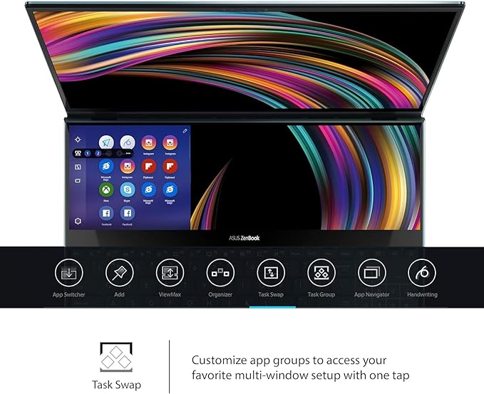 Ordinateur portable (Intel Xeon W-10855M, 16 Go de RAM, 512 Go de SSD), 16 pouces +14 pouces, Windows11, « Stylet non inclus », noir EXPZD0025 – Image 4