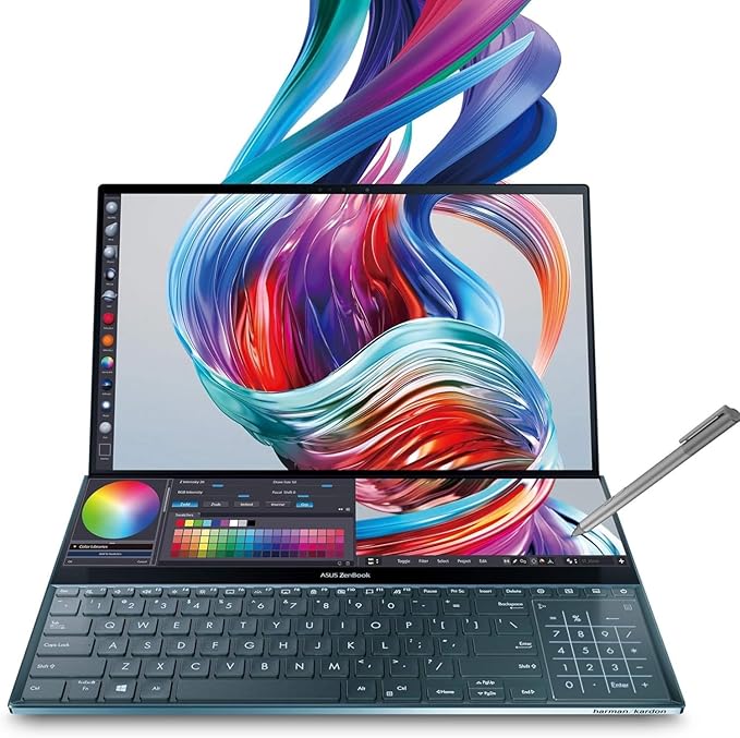Ordinateur portable (Intel Xeon W-10855M, 16 Go de RAM, 512 Go de SSD), 16 pouces +14 pouces, Windows11, « Stylet non inclus », noir EXPZD0025