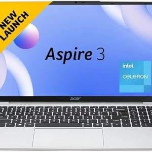 Ordinateur portable Acer Aspire 3 avec écran IPS FHD 15,6 pouces antireflet, Celeron® N4500, 8 Go de RAM, SSD 512 Go, carte graphique Intel UHD intégrée, Eng Arb, W11 Pro, Argent EXPZD0025